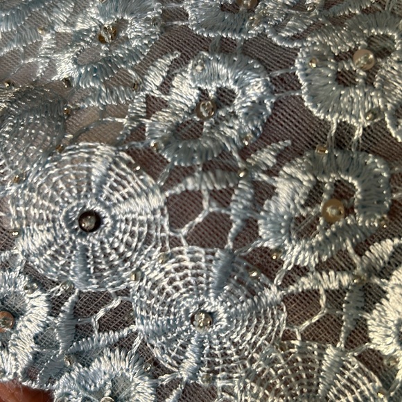 NWT Windsor- Light Blue Sparkle Rhinestone Bustier Corset Longline Bra Top, Sz L - Picture 15 of 15